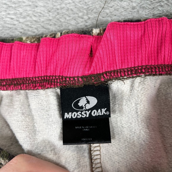 Mossy Oak Sweatpants Womens Small Camo Pink Trim Hunting Y2K 2000s Baggy - Picture 3 of 10